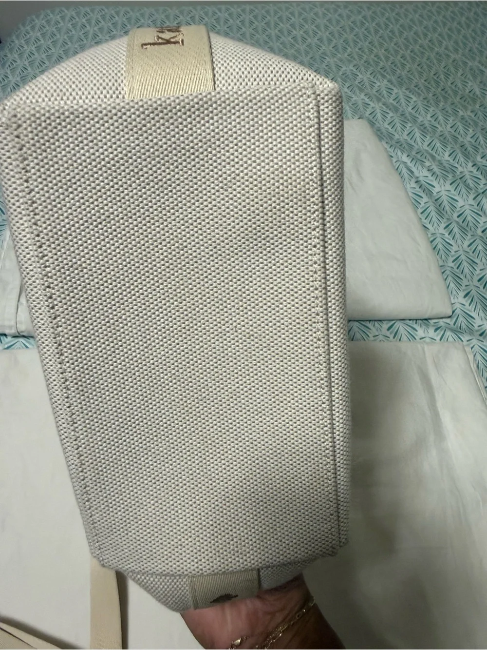 kate spade Cream Canvas Drawstring Shoulder Bag with Tan Accents - Picture 6 of 6